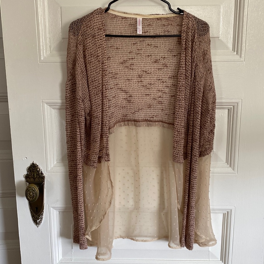 Xhilaration light weight cardigan with sheer detail